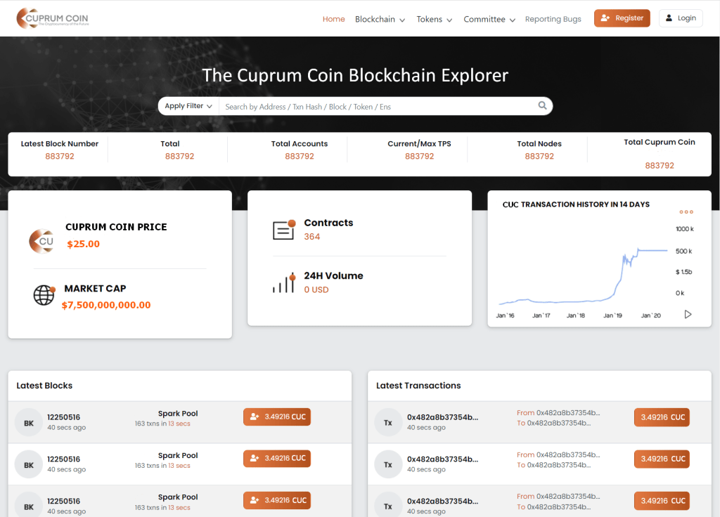 On February 10, we will launch “The Cuprum Coin Blockchain&nbsp;Explorer”